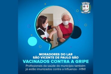 Idosos do Lar São Vicente de Paulo são imunizados contra a Gripe - Influenza