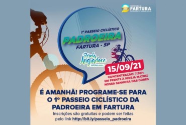 1º Passeio Ciclístico da Padroeira acontece nesta quarta-feira (15) em Fartura