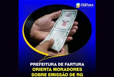 Prefeitura orienta moradores sobre emissão de RG em Fartura