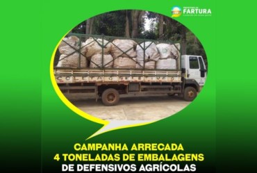 Campanha arrecada quase 4 toneladas de embalagens de defensivos agrícolas em Fartura