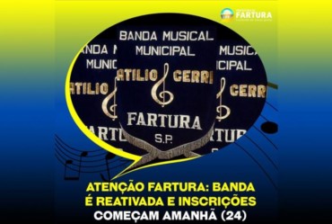 Atenção Fartura: Banda Municipal é reativada e inscrições começam amanhã (24)