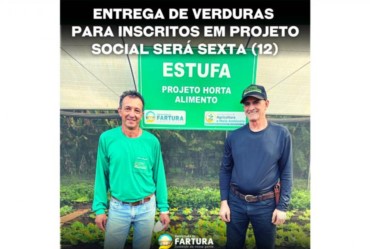 Entrega de verduras para inscritos em projeto social será na sexta (12)