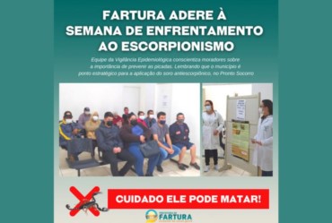 Fartura adere à Semana de Enfrentamento ao Escorpionismo