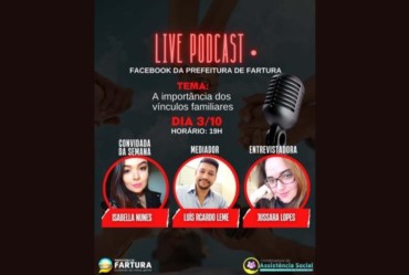 Hoje tem Live no Facebook da Prefeitura com Isabella Nunes, às 19h