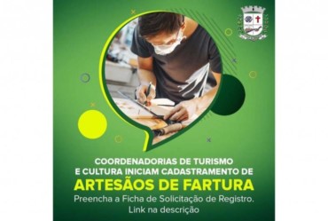 Coordenadorias de Turismo e Cultura  iniciam cadastramento de artesãos de Fartura