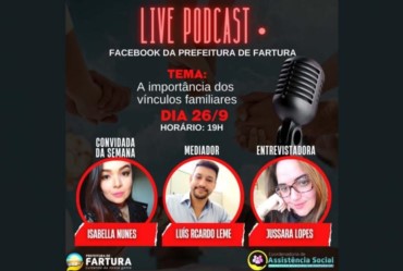 Live de segunda (26) terá como tema “A importância dos vínculos familiares”