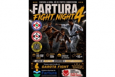 Fartura sediará o Fartura Fight Night 4 com grandes lutas e ação beneficente