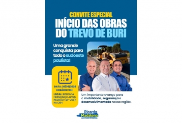 Deputado Estadual Ricardo Madalena celebra início das obras do Trevo de Buri
