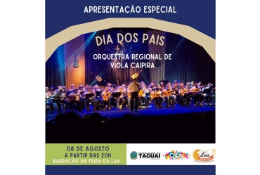 Orquestra de Viola Caipira se apresenta  em Taguaí em homenagem ao Dia dos Pais