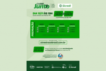 Sicredi Norte Sul promove corrida beneficente em Santo Antônio da Platina-PR