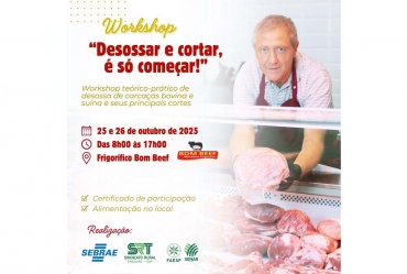 Sebrae-SP realiza workshop gratuito de desossa e corte em Taguaí 