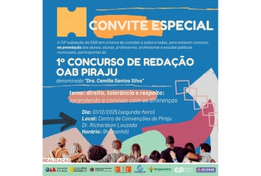 1º Concurso de Redação OAB acontece segunda em Piraju