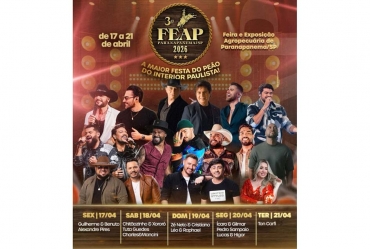 3ª Feap promete edição histórica em Paranapanema com Chitãozinho & Xororó e grandes nomes