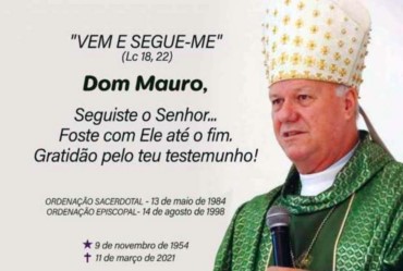 Arcebispo Dom Mauro morre em decorrência do covid-19