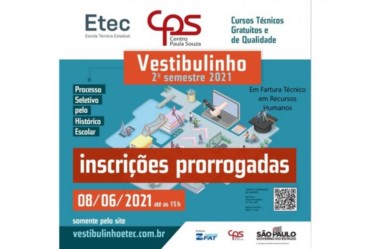 Etec de Fartura prorroga prazo para inscrições 