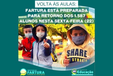 Fartura está preparada para retorno dos 1.587 alunos às aulas nesta sexta-feira (22)