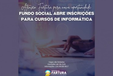 Atenção para novas oportunidades: Fundo Social abre inscrições para cursos de informática