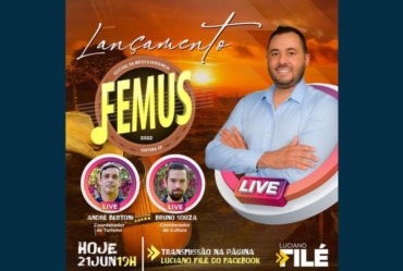 Prefeito Filé fala sobre a Femus em live nesta terça-feira