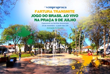 #VemPraPraça: Jogo do Brasil será transmitido ao vivo na Praça 9 de Julho
