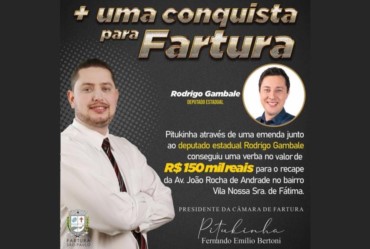 Pitukinha conquista mais R$ 150 mil para Fartura