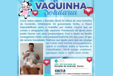 Amigos fazem “vaquinha” em prol de Ronaldo Rocha