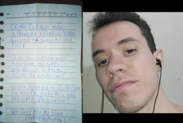 Homem desaparecido deixa carta de despedida a familiares