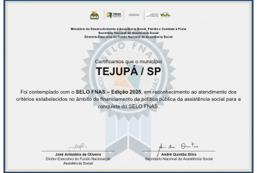Tejupá conquista Selo do FNAS e reforça compromisso com a Assistência Social
