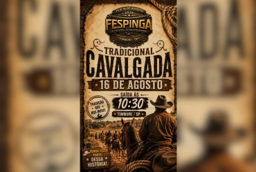 Tradicional Cavalgada da Fespinga acontece no dia 16 de agosto em Timburi