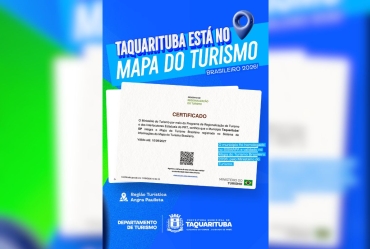 Taquarituba passa a integrar o Mapa do Turismo Brasileiro 2026