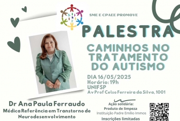 Palestra vai discutir importância da informação para inclusão da criança autista