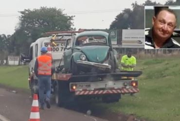 Motorista morre em batida entre caminhão e Fusca em rodovia de Avaré