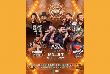 Abertura da festa de Itaí fica por conta da renomada dupla Fernando & Sorocaba