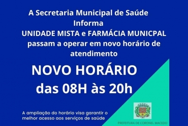 Horário de atendimento médico em Coronel Macedo é estendido