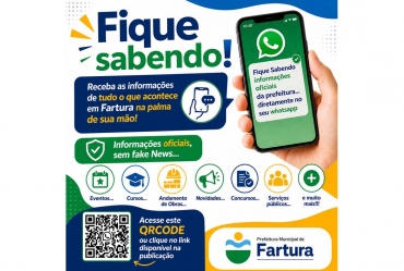 Prefeitura de Fartura lança canal oficial de informações pelo WhatsApp