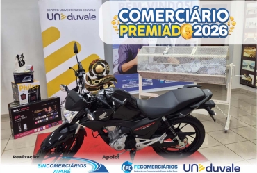 Comerciário Premiado 2026 sorteia moto 0 km e bolsa de estudos em Avaré